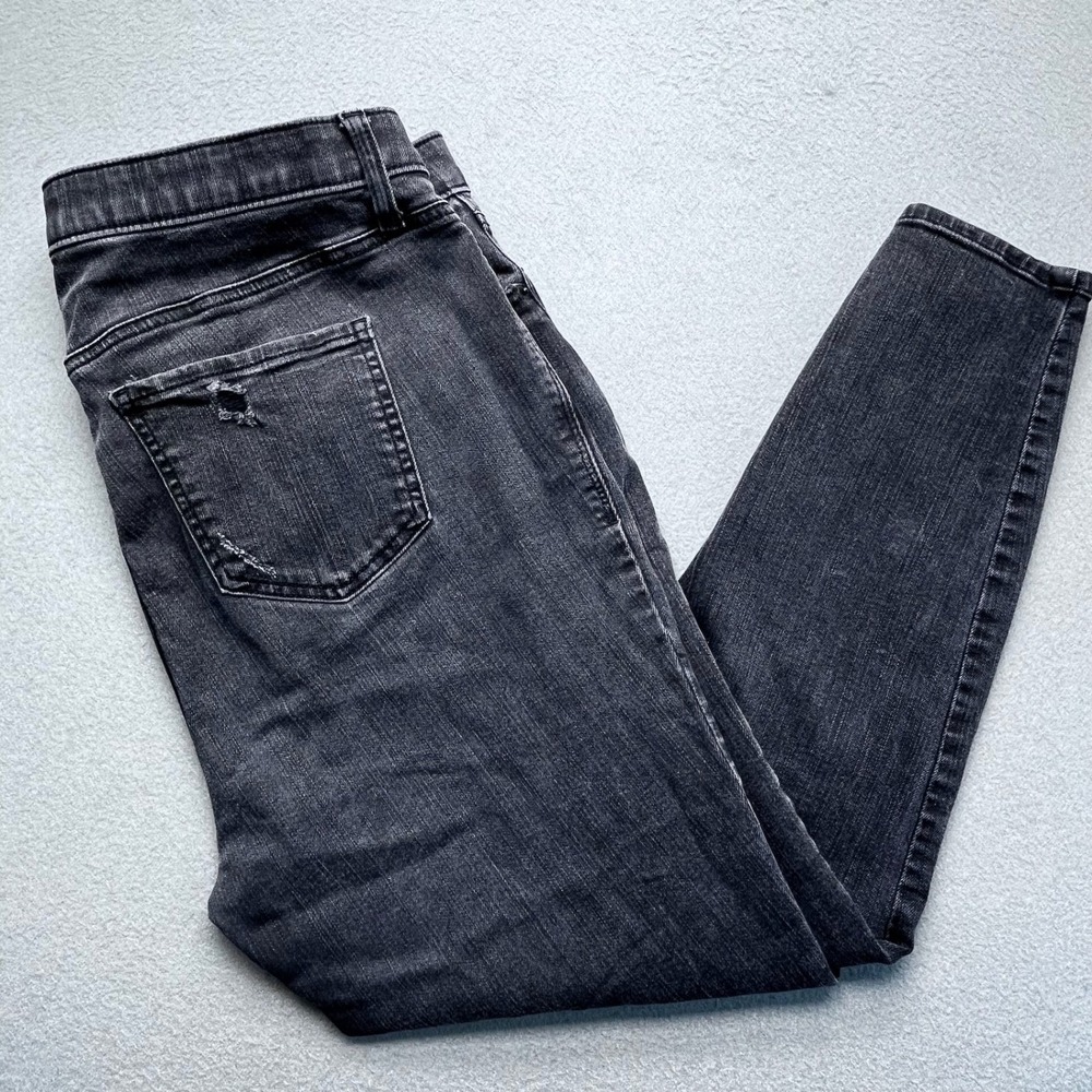 Torrid Women Skinny Jeans Black Distressed 14S Sky High Premium Edgy Grunge
